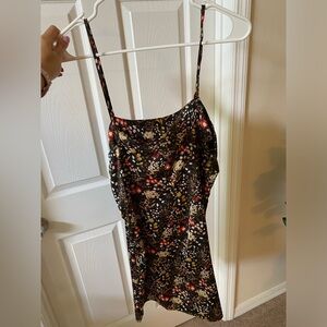 Black floral cocktail dress